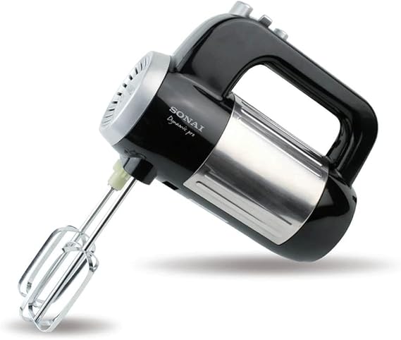 Sonai Hand Mixer, 300 Watt, 5 Speeds and Turbo Function, Black Silver   SH M790